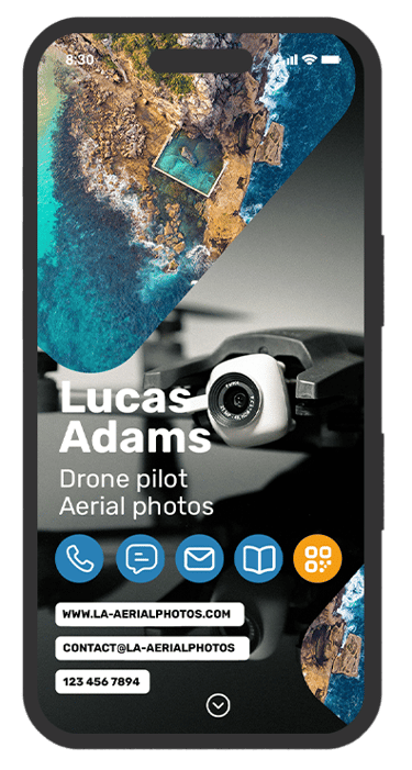 elevate your perspective: a digital business card design for aerial video and photography services