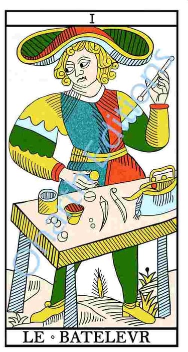 Bateleur extrait du livre Tarot de Marseille le sens par l'image