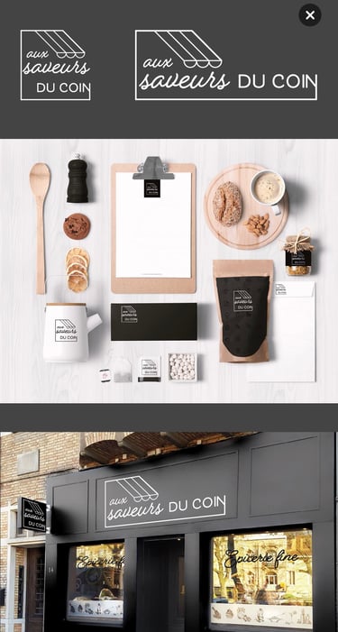 Projet aux saveurs du coin création logo, imprimés et packagings pour épicerie