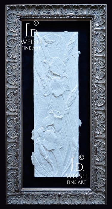 Wasp and Irises - Relief Sculpture - Cast Cotton - Jeremiah D Welsh