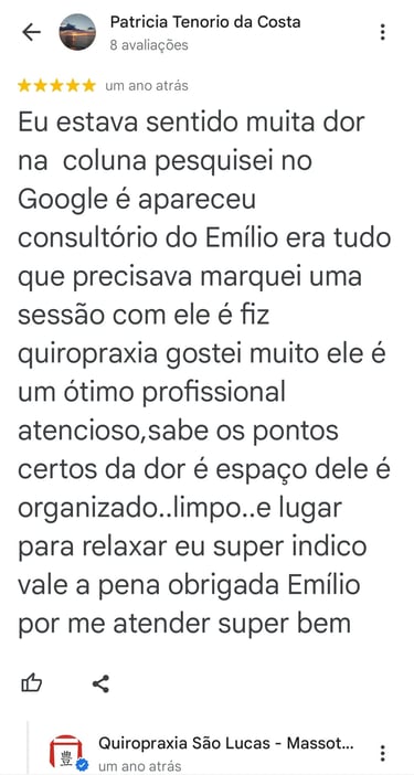 Avaliação no google quiropraxia são lucas