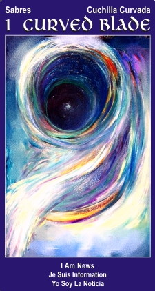 Ace Curved Blades Tarot Card 1 Communication & News Reading Tarot for every day use