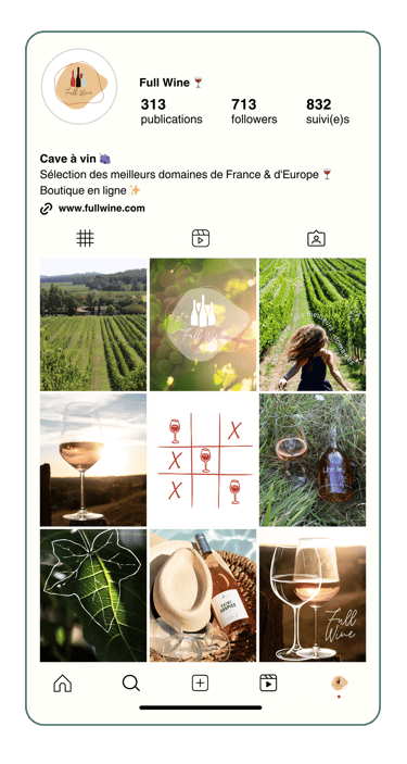 aperçu fil instagram full wine