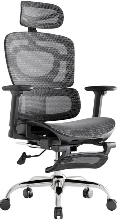 5-Cadeira De Escritório Ergonômica Mônaco Bt07 Luvinco Malha Respirável Com Suporte Lombar Adaptável