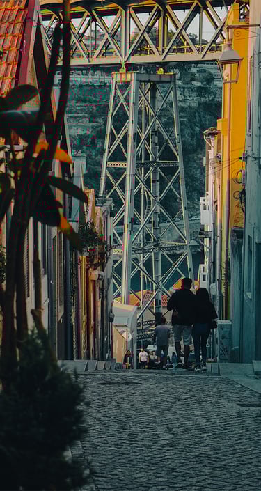 Vista al puente de Oporto