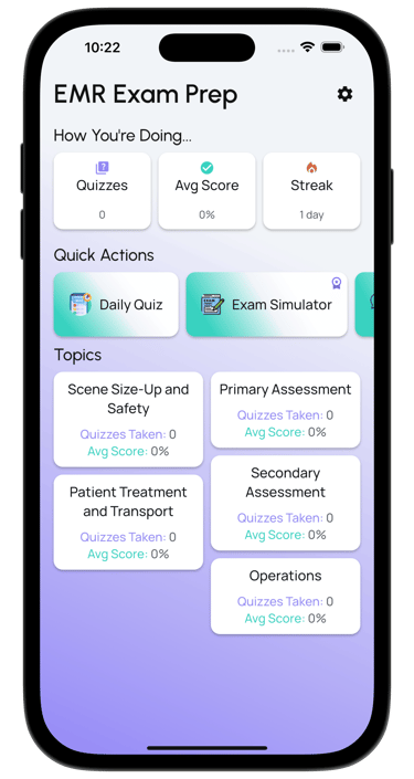 emr exam prep screenshot