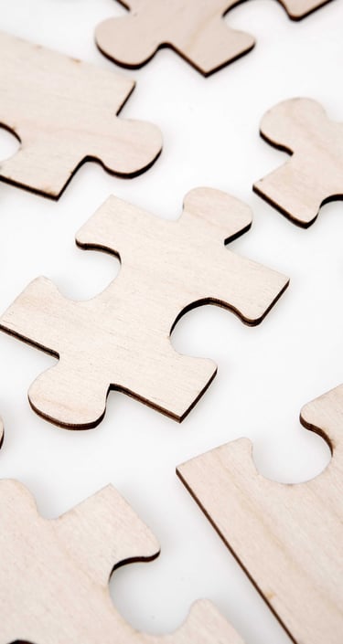 Light wood puzzle pieces