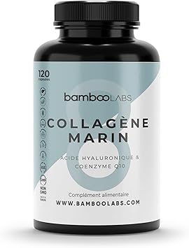 Bouteille de collagène marin BambooLabs riche en acide hyaluronique