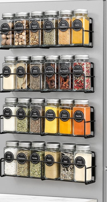 magnetic spice rack fridge small kitchen
