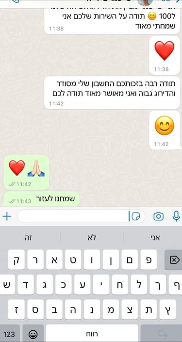 שיחת ווטסאפ המדגישה את שביעות רצון הלקוחות 7