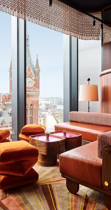 the standard hotel's bedroom vith city view