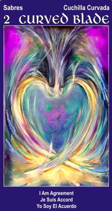 Love relationship tarot card 2 Curved Blades I Am One Tarot deck