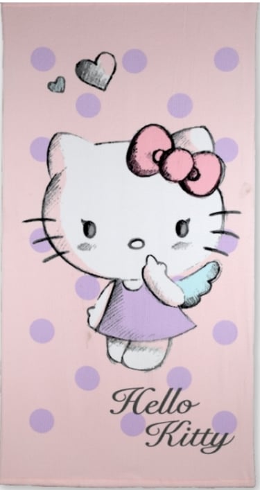 Pink Hello Kitty beach towel