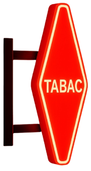 Enseigne drapeau tabac carotte rouge lumineuse AVOSPUB
