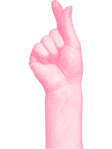 Mano corazon rosa