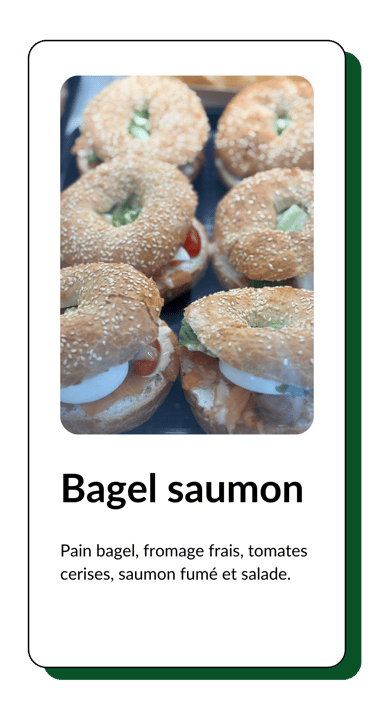 bagel saumon fumé, fromage frais