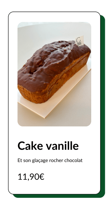 cake vanille avec un glaçage rocher chocolat