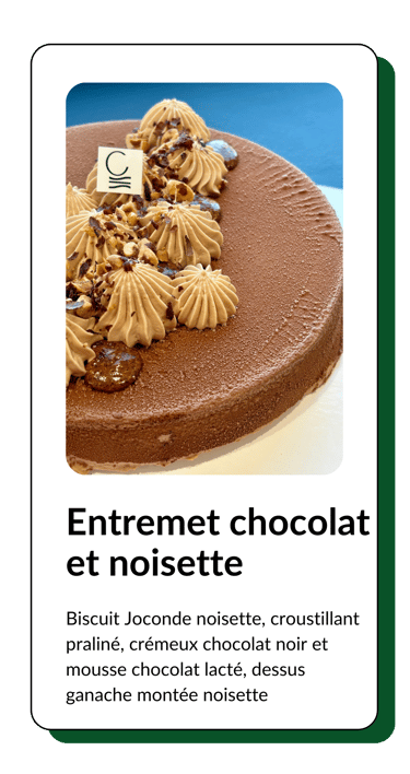 entremet chocolat et noisette