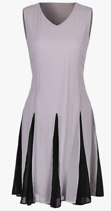 VIJIV Women's Flapper Dresses 1920s Gatsby V Neck Sleeveless Chiffon Cocktail Dress for Evening