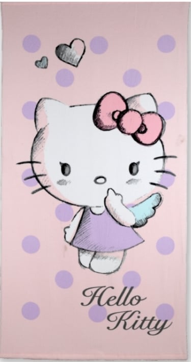 Pink Hello Kitty beach towel