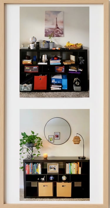 Feng Shui home organization services for a balanced living room layout and energy flow in Alexandria
