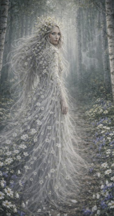 White Lady of the Woods inviting you to follow her into her realm