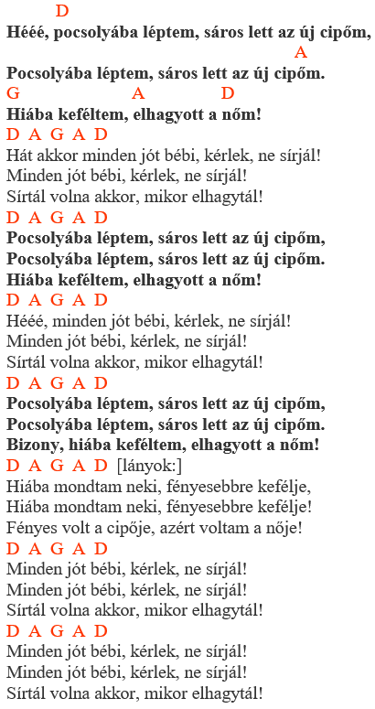 Takáts Tamás - Pocsolyába Léptem / akkordok és zeneszöveg