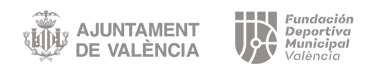 Logotipo de la fundación deportiva municipal valencia  que patrocina al club valenciano de natación
