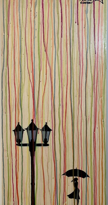 Toile tableau lampe Ligne couleurs maxime Risbourque