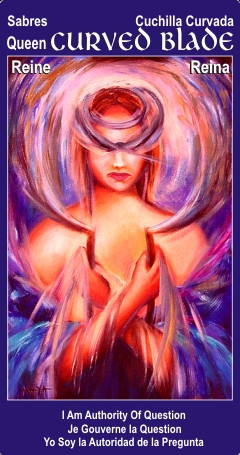 Tarot School Queen Curved Blade authority of questions