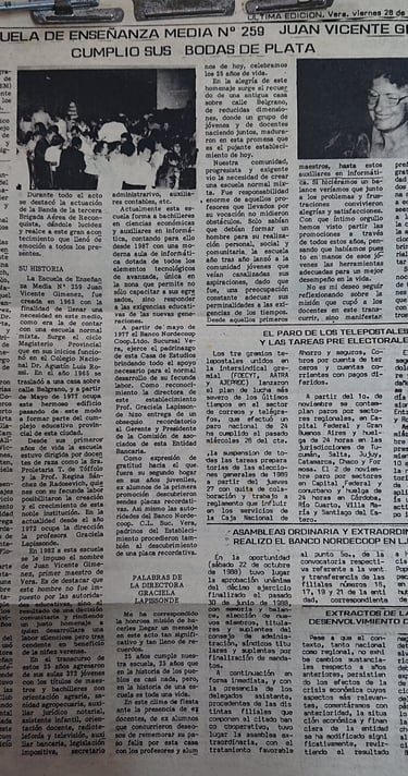 Recorte del diario Última Edición, del 28/10/88