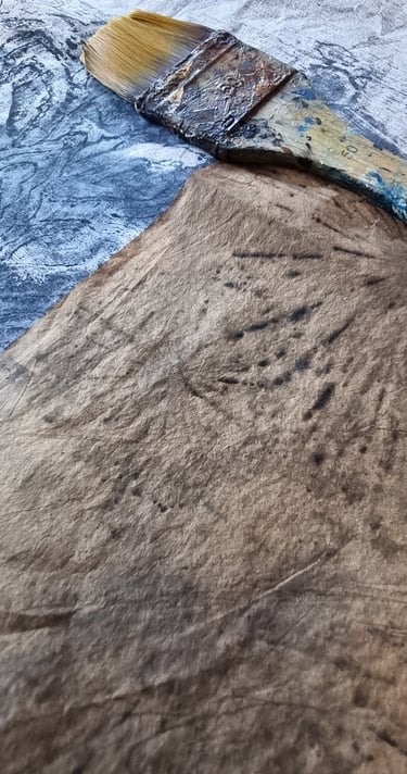 collage de papiers encrés