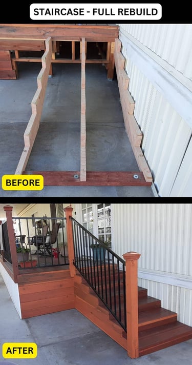 Staircase rebuild in Fresno, CA