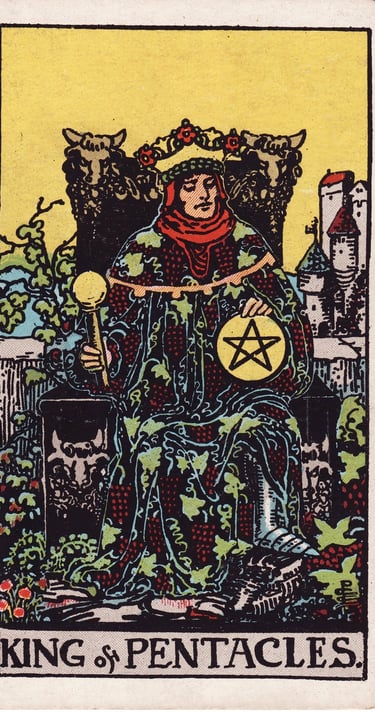 King of Pentacles meaning upright and reversed tarot card reading