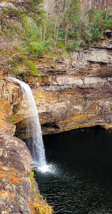 Mentone, AL - The is the bottom tier of DeSoto Falls, drops in the Park's lake