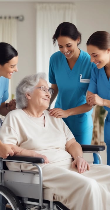 Caregiver with elderly woman