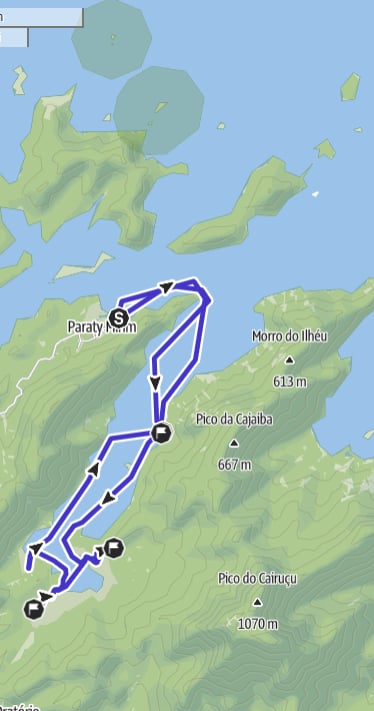 Map of Saco do Mamangua, Kayaking in Paraty