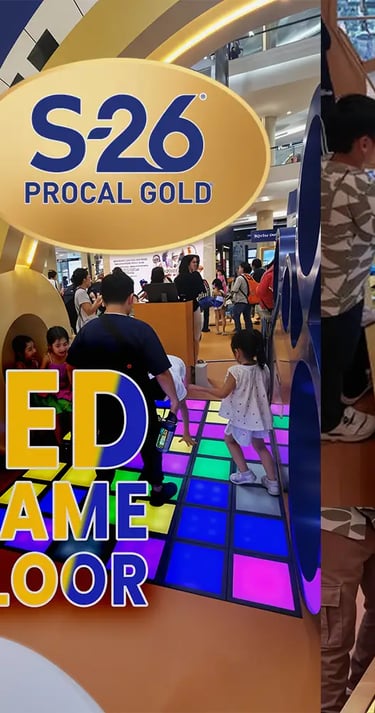 S26 interactive floor game installation for kids event