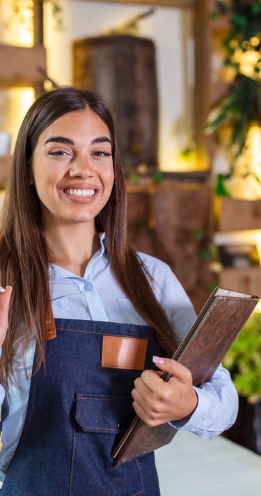 Empresaria de restaurante feliz