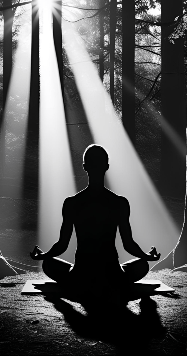 a person meditating in the woods deep dive shadow work coaching with lvf lvflvx.com coach healing