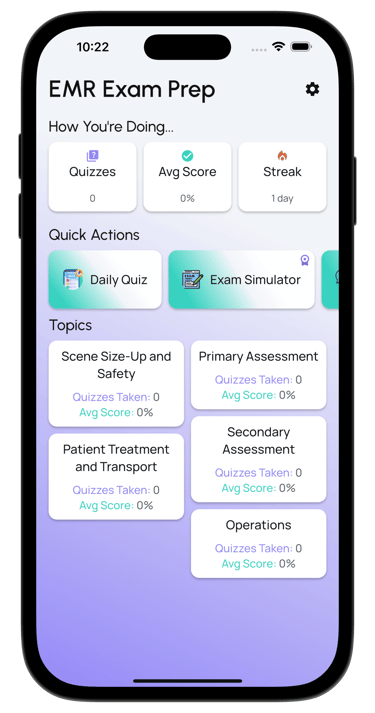 emr exam prep screenshot