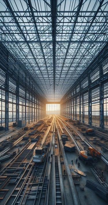 a train station with a train on the tracks