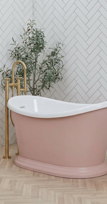 Bespoke Painted freestanding bath from BathroomFurniture.uk