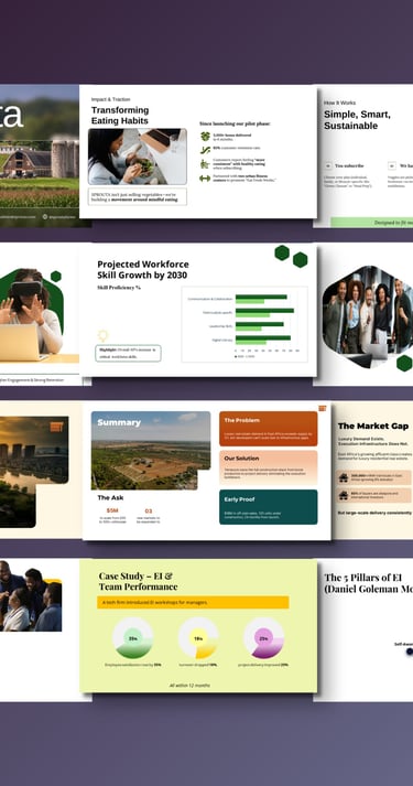 Presentation design mockups