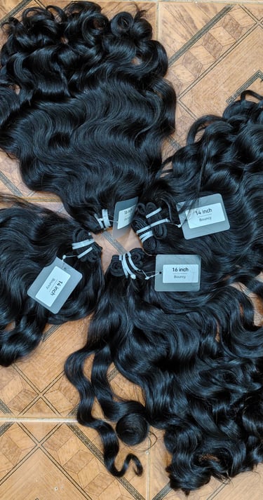 Premium Double Drawn Baby Curly Raw Human Hair Extensions by Tanori Hair Chennai India