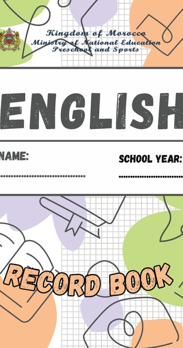 Record book cover page for Moroccan English teachers