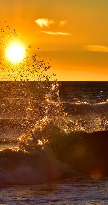 sunset over baltic sea