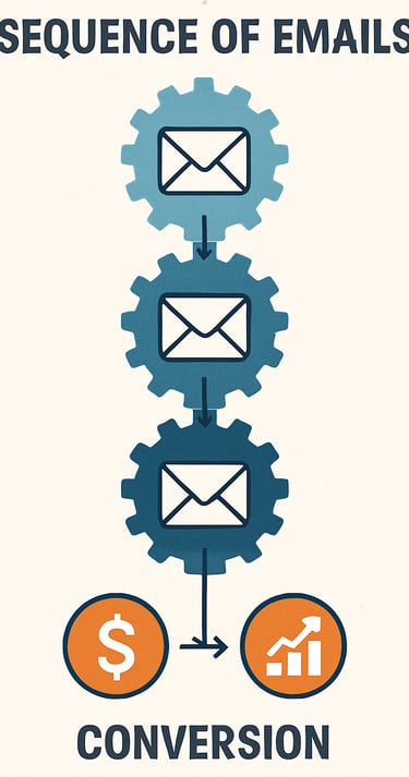 Fluxograma-visual-mostrando-sequência-e-mails-conectados-engrenagens-relógio-peças-dominó-ícones-con