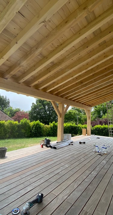 charpente d'une avancée de toit dans le 31