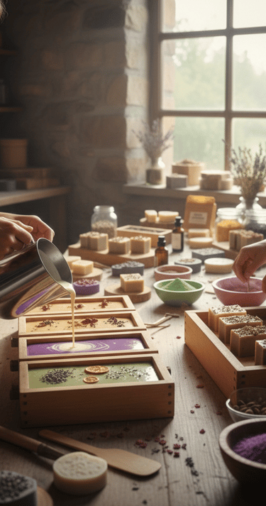 artesanas haciendo jabon